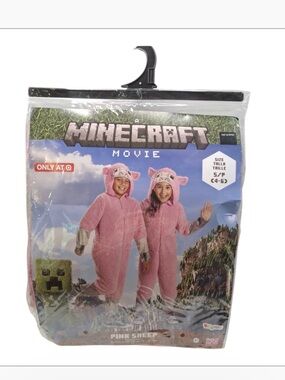 Minecraft Movie Pink Sheep Halloween Costume Kids Small 4-6